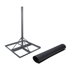 Non-Penetrating Flat Roof Mount with 1 Rubber Mat, 1-pole Version, 60-inch Mast, Galvanized Steel with Powder Coating
