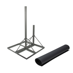 Non-Penetrating Flat Roof Mount 60-inch Mast, 34-inch Extra Pole and 1 Rubber Mat, 2-pole Version,ÊGalvanized Steel with Powder Coating