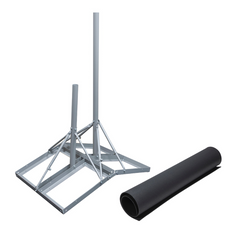Non-Penetrating Peak Roof Mount 60-inch Mast, 34-inch Extra Pole and 2 Rubber Mats, 2-pole Version,ÊGalvanized Steel with Powder Coating